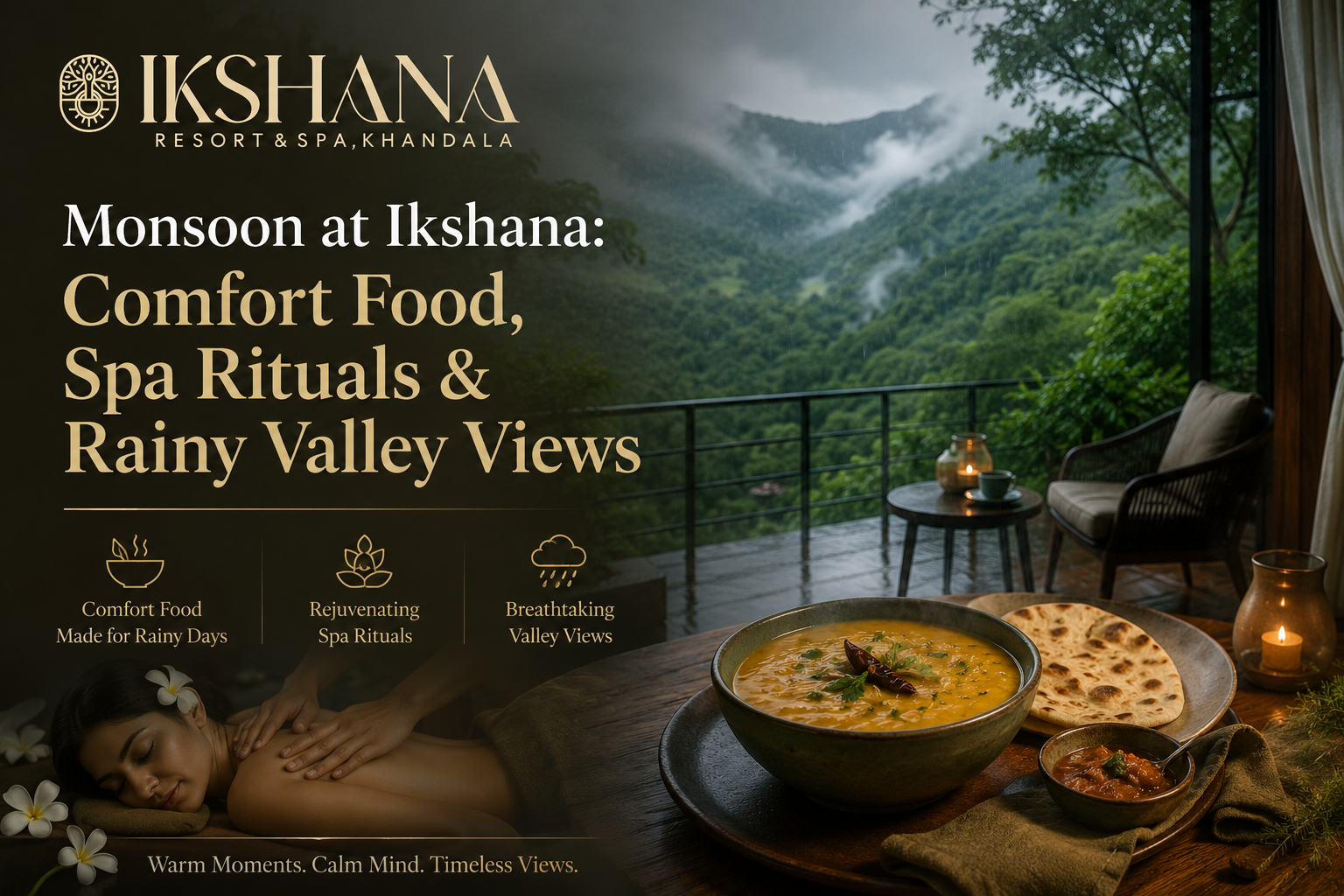 Monsoon at Ikshana Comfort Food, Spa Rituals & Rainy Valley Views